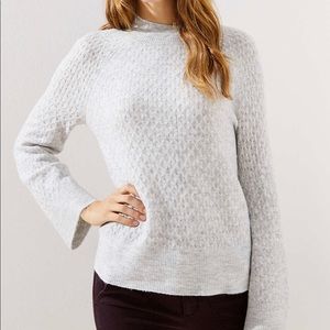 Loft Petite Stitchy Flare Sleeve Sweater